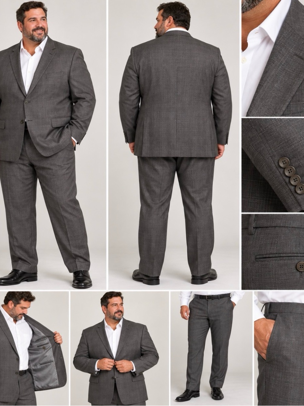 Calvin Klein Charcoal Gray Suit - Classic Two-Button Blazer & Pants 44R